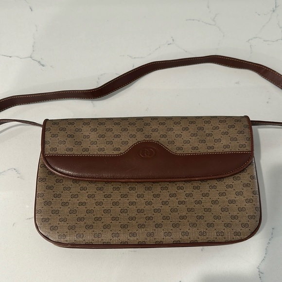 Gucci micro gg web brown vintage authentic crossbody - Picture 2 of 12